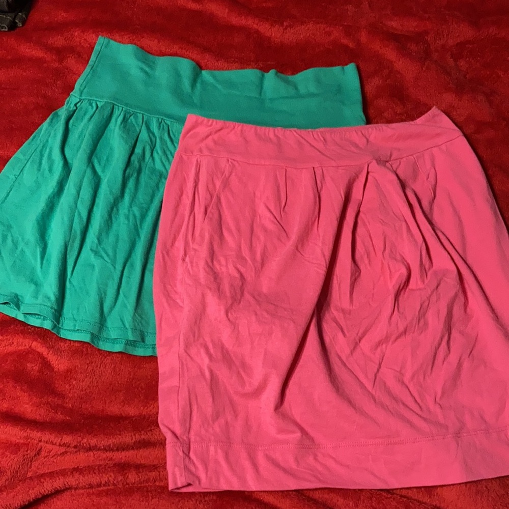 Set of 2 skirts pink/green